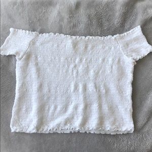 Off The Shoulder White Crop Top